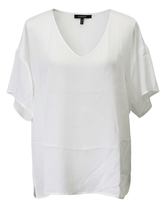 V Neck Tee - White
