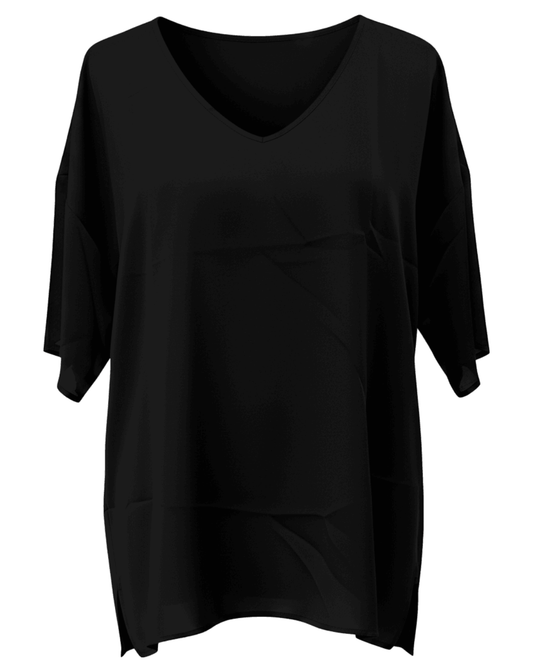 V Neck Tee - Black